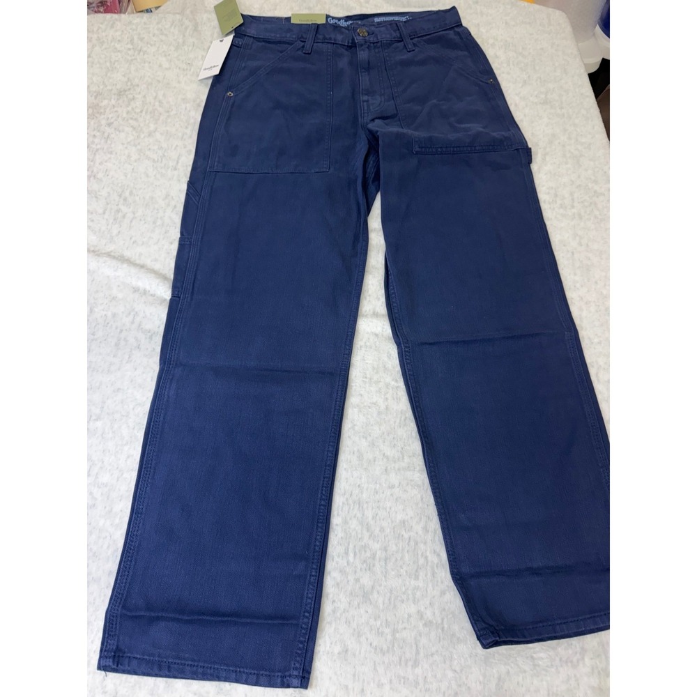 Goodfellow & Co Mens Relaxed Straight Utility‎ Carpenter Pants Navy Blue 32x34